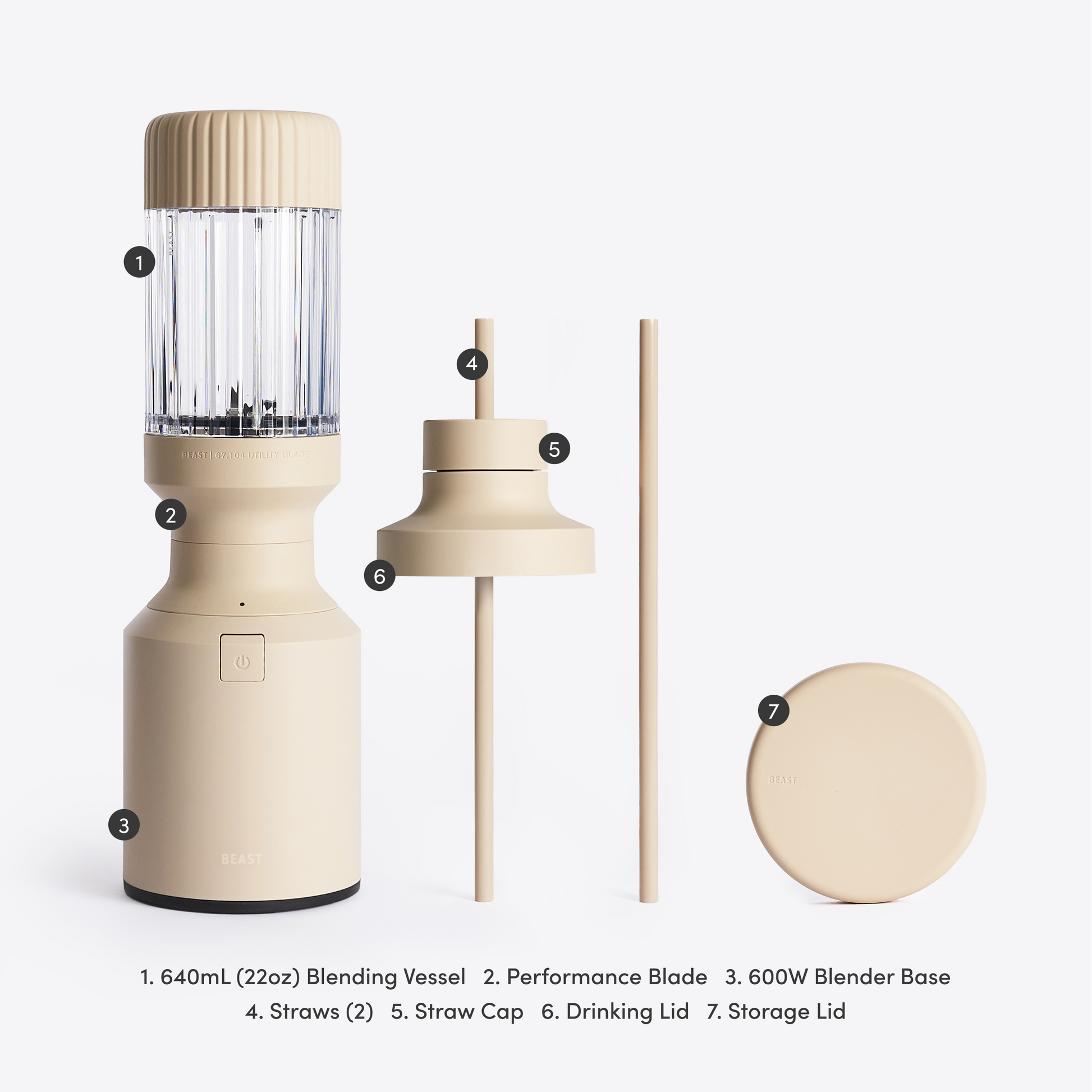 Hydro NEST™ Blend-Sip-Go Portable Power Blender Beige